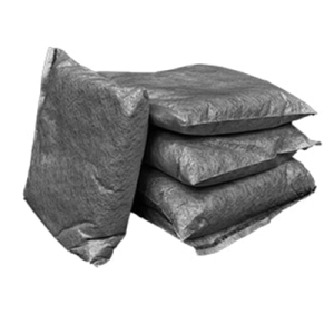 Four black pillows arranged on a white background, labeled as General Purpose Pillow from Spillkit.
