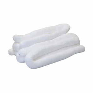 A stack of white towels on a white background, part of an Oil & Fuel Miniboom spill kit.
